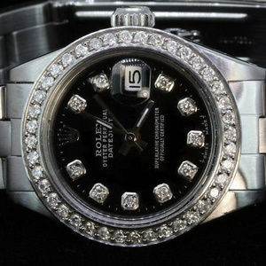 Rolex Ladies Date Datejust Oyster Stainless Diamon